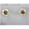 Image 1 : 47) 14KT 2 IN 1 DIAMOND MOTHER OF PEARL EARRINGS