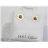 Image 2 : 47) 14KT 2 IN 1 DIAMOND MOTHER OF PEARL EARRINGS