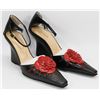 Image 1 : NEW BLACK & RED WEDGE HEEL SHOES SIZE 6.5