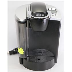 BLACK & CHROME KEURIG COFFEE MACHINE -