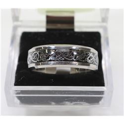 CELTIC DRAGON STAINLESS STEEL RING SZ 12