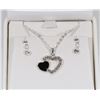 Image 1 : LADIES 3D HEART PENDANT WITH  NECKLACE AND
