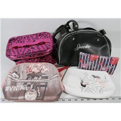 FLAT OF BAGS, TRAVEL CASE, COSMETIC BAGS, SUNGLASS