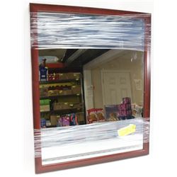 LOT OF 3 BROWN WOOD FRAMED MIRRORS