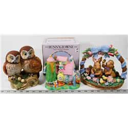 SET OF 2 PORCELAIN EASTER DÉCOR W/