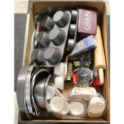 LARGE BOX W/BAKING ACCESSORIES &
