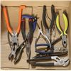 Image 1 : BOX OF VARIOUS PLIERS, CUTTERS, SNIPS, ETC.
