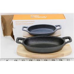 NEW COSY & TRENDY 6" CAST IRON DISH WITH BOARD