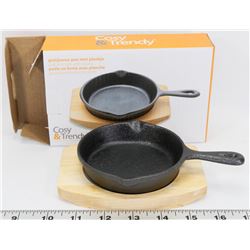 NEW COSY & TRENDY 4" CAST IRON DISH WITH BOARD