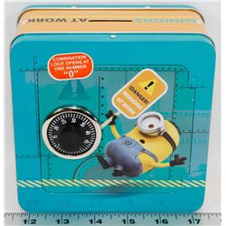 NEW MINIONS MONEY BANK SAFE DEPOSIT TIN PIGGY BANK