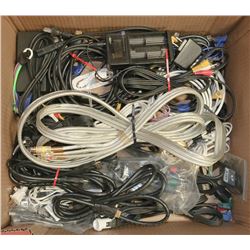 LARGE BOX W/AUDIO & VIDEO CORDS &