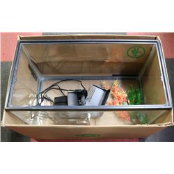 AQUARIUM 10 GALLON WITH FILTER AND ACCESSORIES