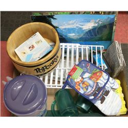 LOT OF MOSTLY KITCHEN ITEMS INCLUDING U OF A