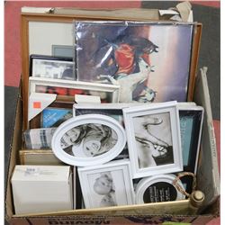 LARGE BOX OF PICTURES & FRAMES - SOME