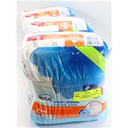 LOT OF 4 TENA SIZE LARGE 14 PACK UNISEX UNDERWEAR