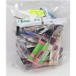 LARGE BAG OF ASSORTED MAKEUP INCL MASCARA, BROW