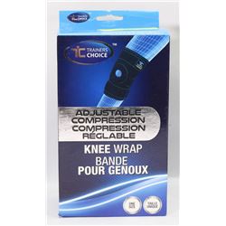 TRAINERS CHOICE ADJUSTABLE COMPRESSION KNEE WRAP
