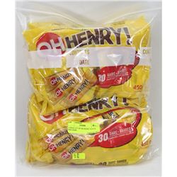LARGE LOT OF OH HENRY SNACK SIZE BARS