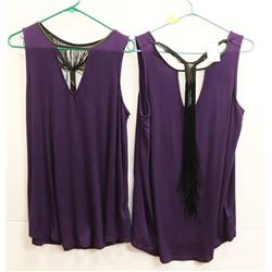 2 FRINGE TANKTOPS NEW WITH TAGS - PURPLE