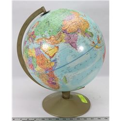 WORLD GLOBE WITH USSR,  APPROX. 12" DIAMETER