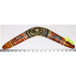HAND PAINTED WOOD BOOMERANG 10"