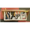 Image 1 : WOOD CARPENTERS TOOL BOX WITH CONTENTS