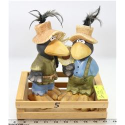 LOT OF 2 "OLD CROWS" KITCHEN/GARDEN DÉCOR