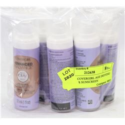 LOT OF 6 COVERGIRL AGE DEFYING MAKE UP & SUNSCREEN