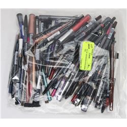 LARGE BAG OF ASSORTED EYELINER & LIP LINERS