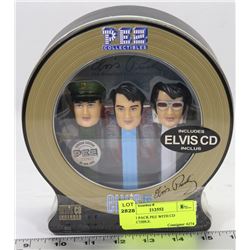 ELVIS 3 PACK PEZ WITH CD COLLECTIBLE.