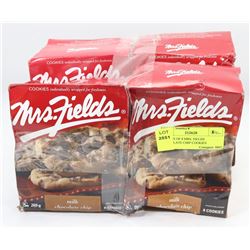 4 BOXES OF 8 MRS. FIELDS CHOCOLATE CHIP COOKIES