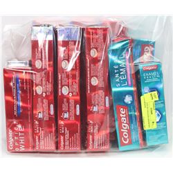 LARGE LOT OF COLGATE ASSORTED TOOTHPASTE