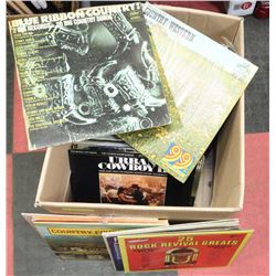 LARGE BOX OF ASSORTED VINTAGE 33 RPM RECORDS.