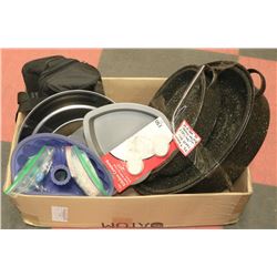 5PC STAINLESS STEEL BOWL SET & 2 ROAST/BAKING PANS