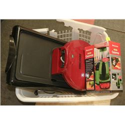 BASKET WITH GEORGE FOREMAN FRILL , FLAT GRILL AND