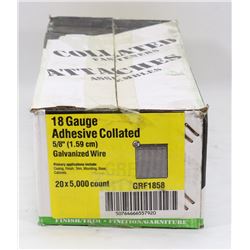 CASE OF 16 GAUGE ADHESIVE COLLATED 5/8" GALVANIZED