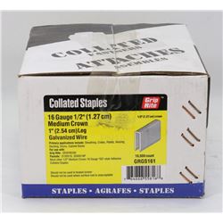 CASE OF 16 GAUGE 1/2" MEDIUM CROWN 1" LEG