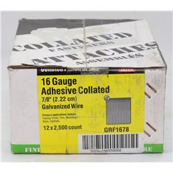 CASE OF 16 GAUGE ADHESIVE COLLATED 7/8" GALVANIZED
