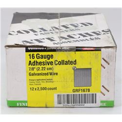 CASE OF 16 GAUGE ADHESIVE COLLATED 7/8" GALVANIZED