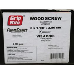 CASE OF GRIPRITE WOOD SCREWS 8X1-1/8"