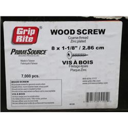 CASE OF GRIPRITE WOOD SCREWS 8X1-1/8"