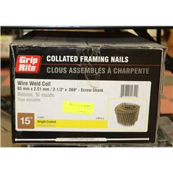 CASE OF GRIPRITE COLLATED FRAMING NAILS