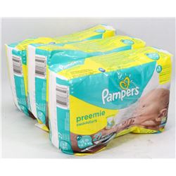 THREE 27 PACKS OF PAMPERS PREEMIE SWADDLERS
