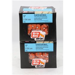 4 CASES OF 1" PLASTIC CAP NAILS