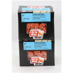 4 CASES OF 1" PLASTIC CAP NAILS