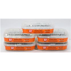 5 TUBS OF GRIP RITE DRYWALL NAILS 3D 1-1/4"