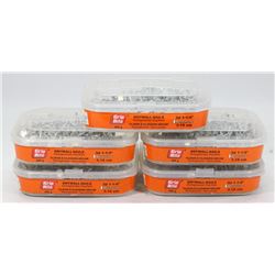 5 TUBS OF GRIP RITE DRYWALL NAILS 3D 1-1/4"