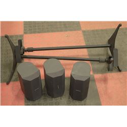 SET OF 3 TECHNICS SURROUND SOUND SPEAKERS WITH