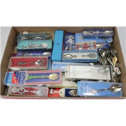 LARGE LOT OF COLLECTOR SPOONS, SILVERPLATE