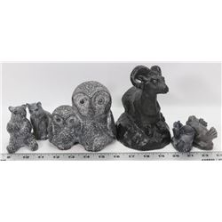 SET OF 2 SCULPTURES 1 SOAP STONE